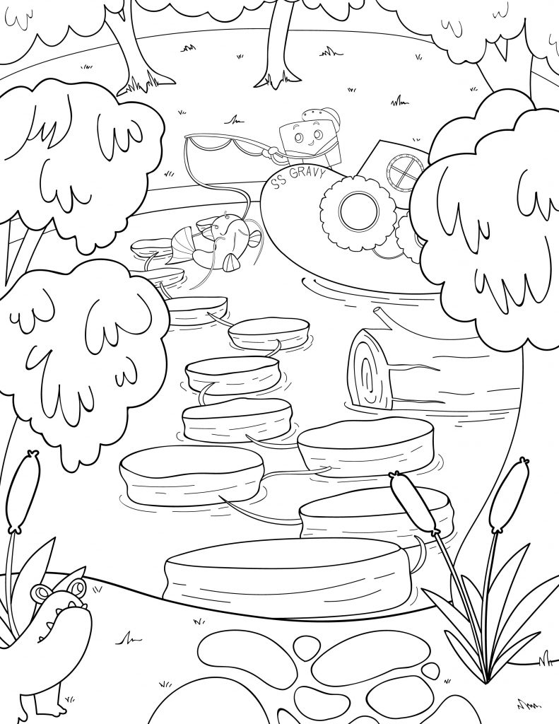 Waffle Smash coloring page of Biscuit Bayou