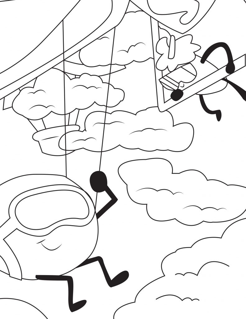 Waffle Smash coloring page of Skydivers